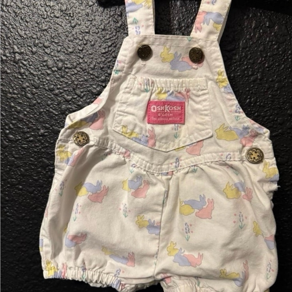 SOLD- Vintage OshKosh pastel bunny Overalls